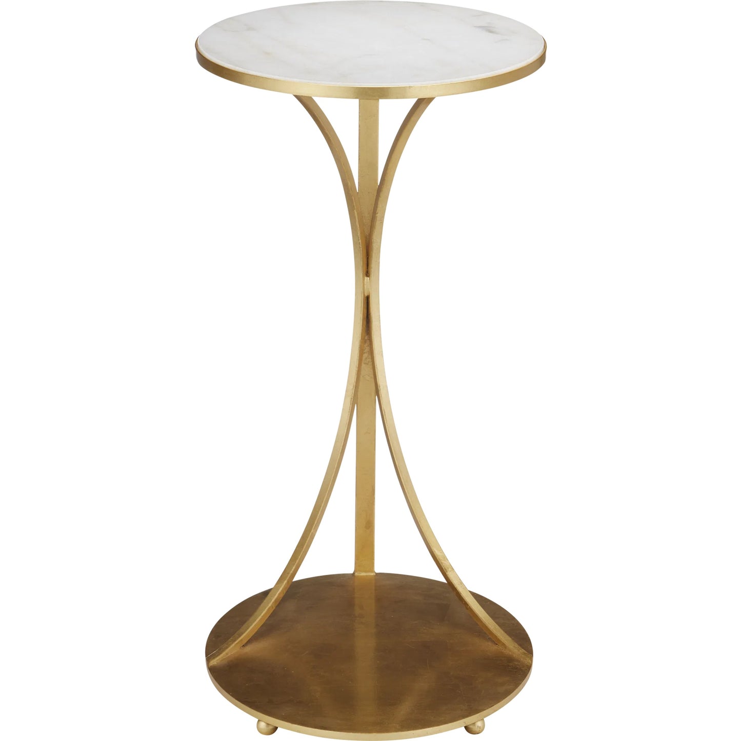 004 SI-2257284 | Additional Silo | Orla C Table by Currey and Company in gold leaf, natural. Made from metal, marble in a modern style.