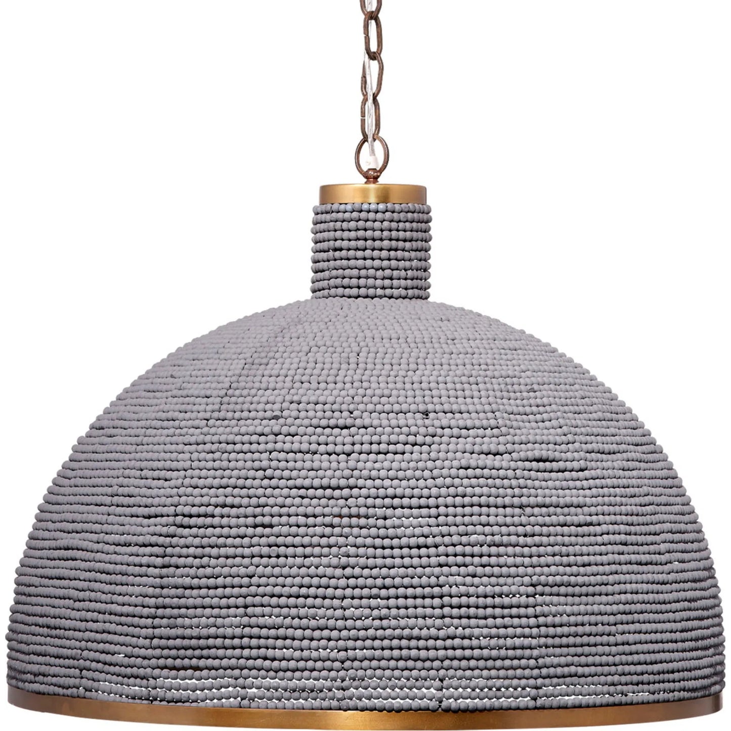 001 SI-2249032 | Primary Silo | Big Sur Chandelier by Jamie Young in slate blue and slate blue wood beads, antique brass. Made from mixed wood, metal: iron in a modern style.