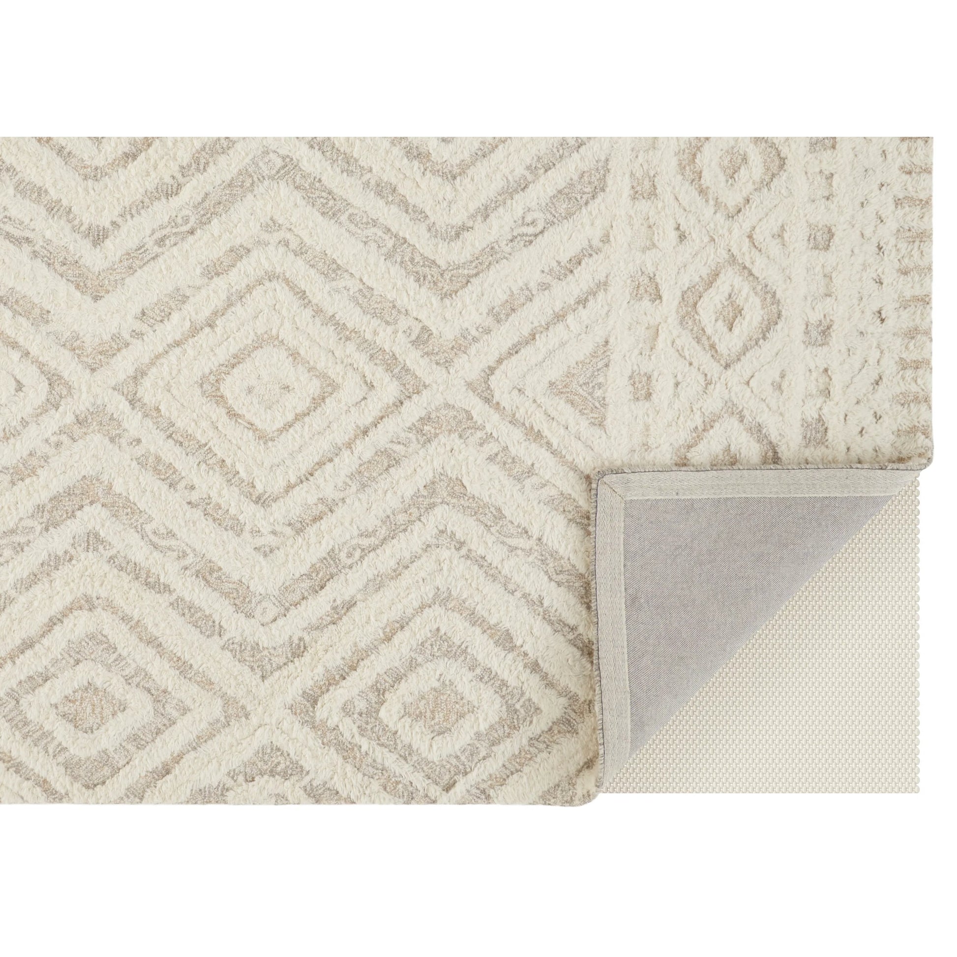 Anica Transitional Diamond Rug - 8010F by Feizy in ivory, tan. Made from wool in a unique style.