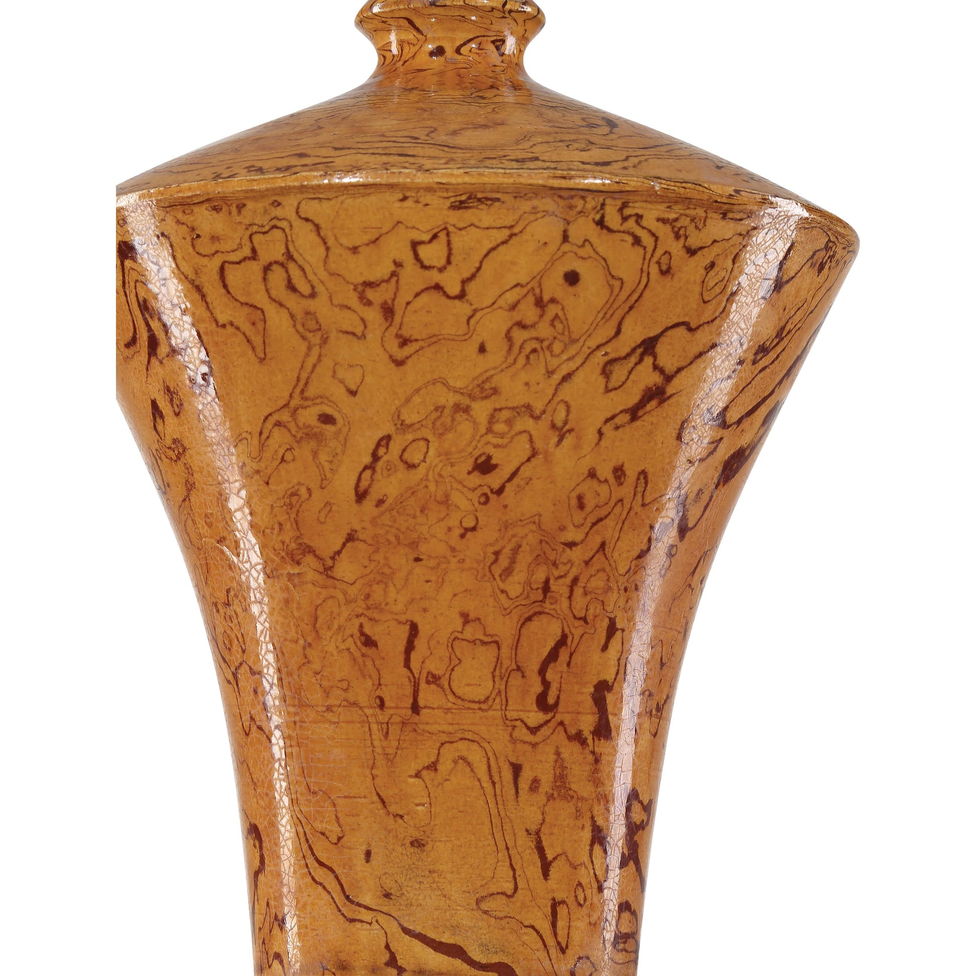 Romulus Vase Set by Currey and Company in yellow, brown. Made from porcelain in a modern style.