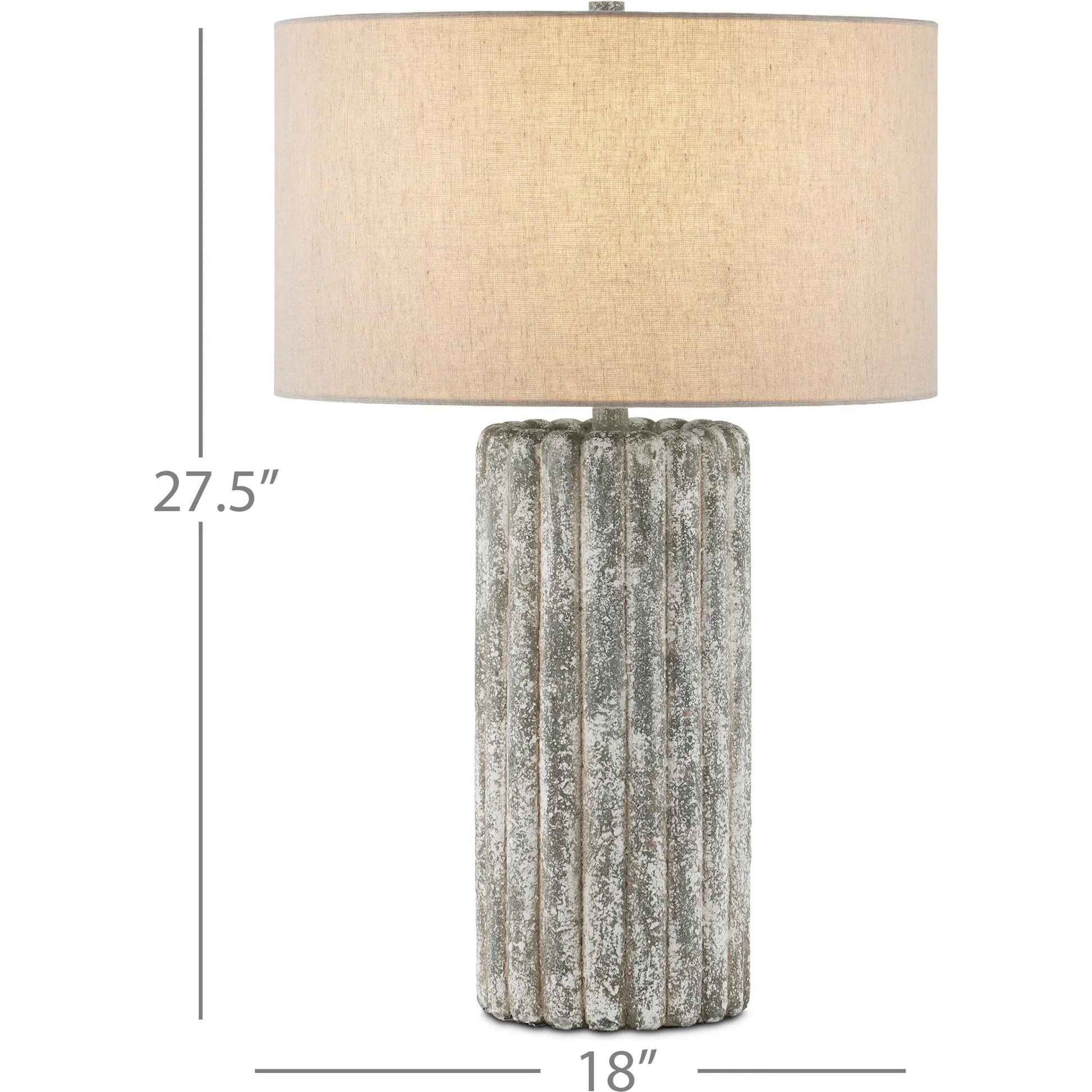 Boudoirs Table Lamp by Currey and Company in dark gray, off-white. Made from concrete in a modern style.