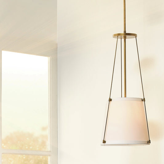California Pendant by Jamie Young. Made from metal & linen in a modern style.