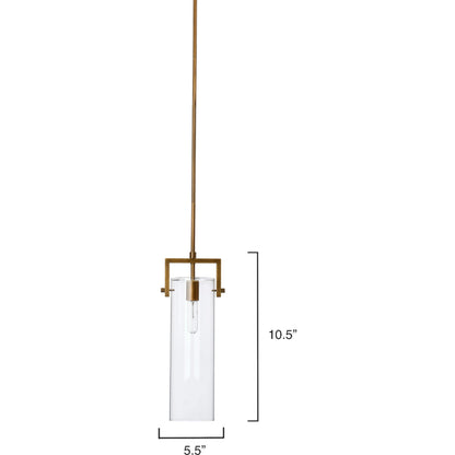 Cambrai Brass & Glass Pendant by Jamie Young in antique brass. Made from steel & glass in a modern style.