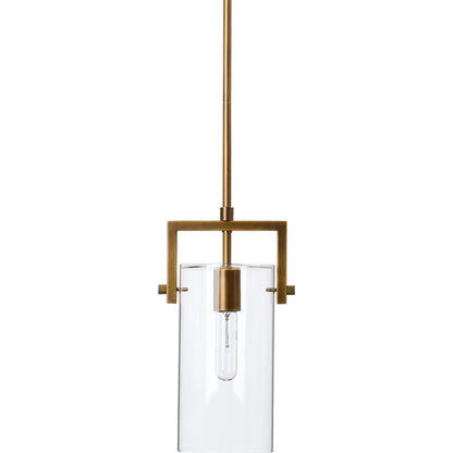 Cambrai Brass & Glass Pendant by Jamie Young in antique brass. Made from steel & glass in a modern style.