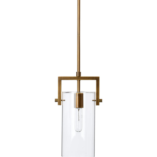 Cambrai Brass & Glass Pendant by Jamie Young in antique brass. Made from steel & glass in a modern style.