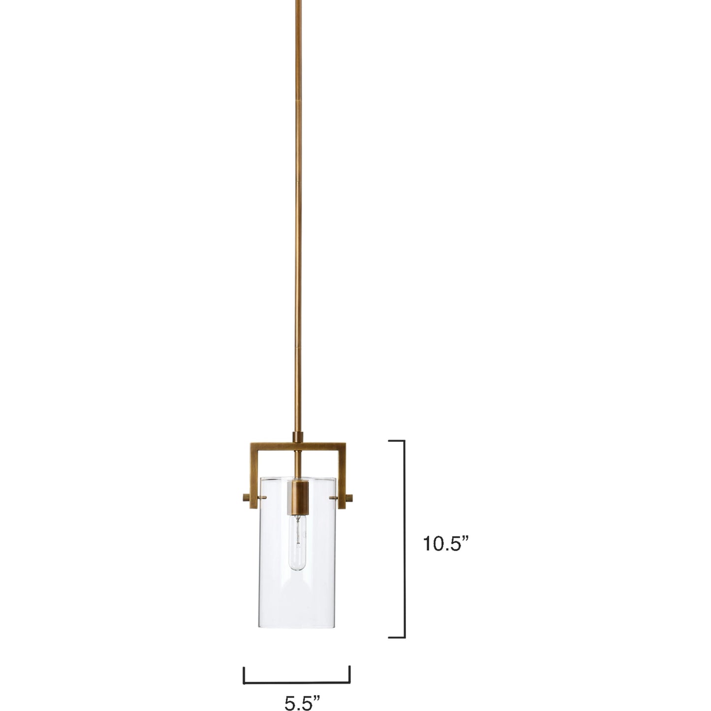 002 SI-1961201 | Additional Silo | Cambrai Brass & Glass Pendant by Jamie Young in antique brass. Made from steel & glass in a modern style.