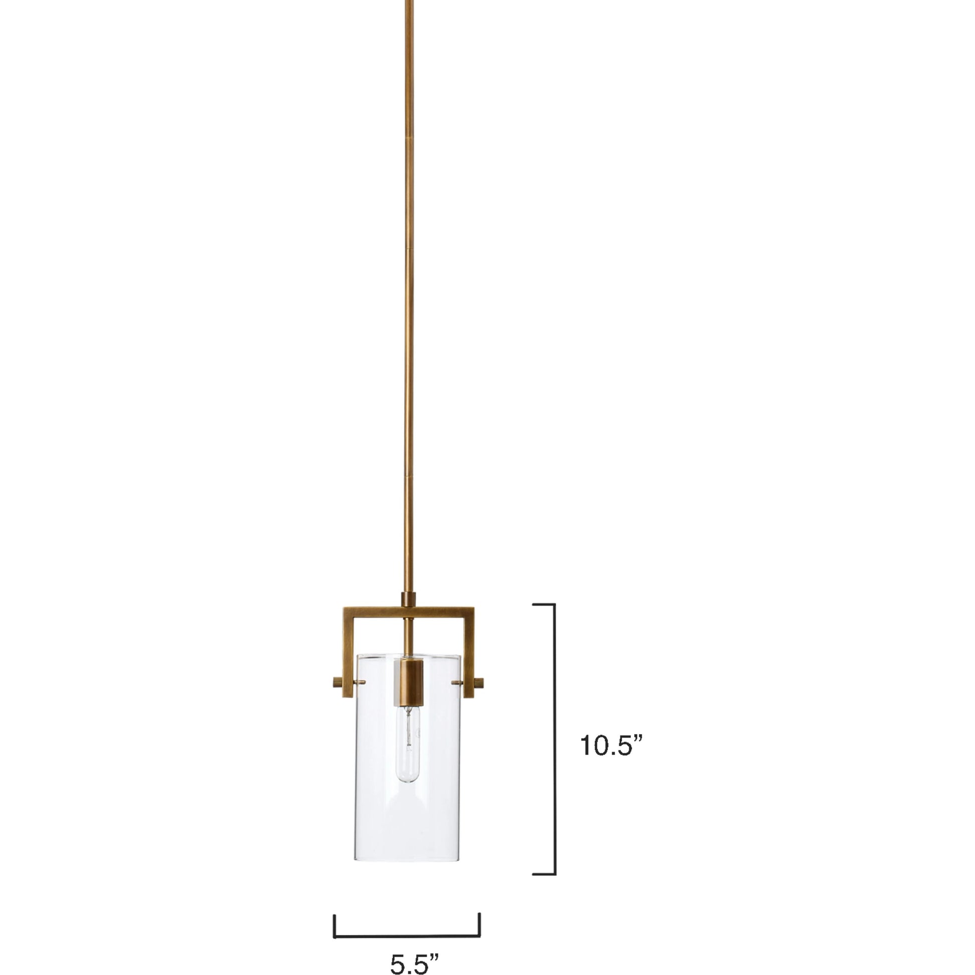 Cambrai Brass & Glass Pendant by Jamie Young in antique brass. Made from steel & glass in a modern style.