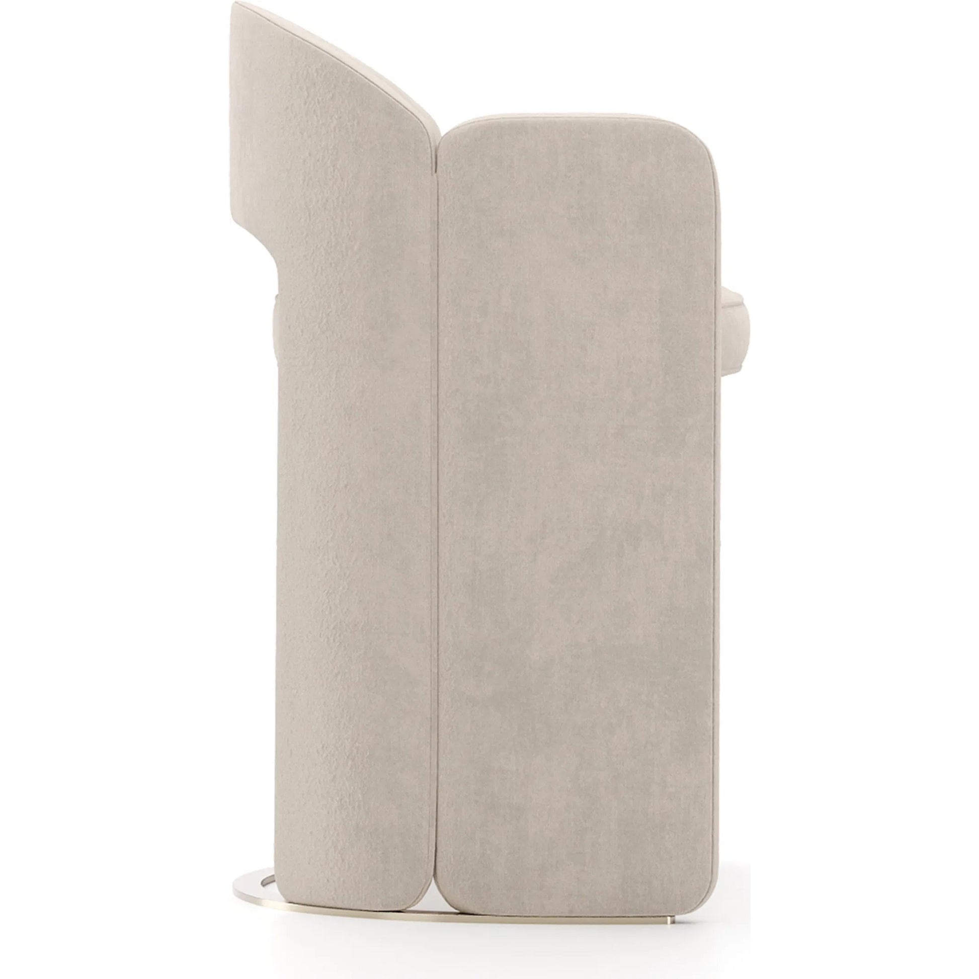 Overlap Counter Stool by Caracole in ivory and whisper of gold. Made from metal in a transitional style.