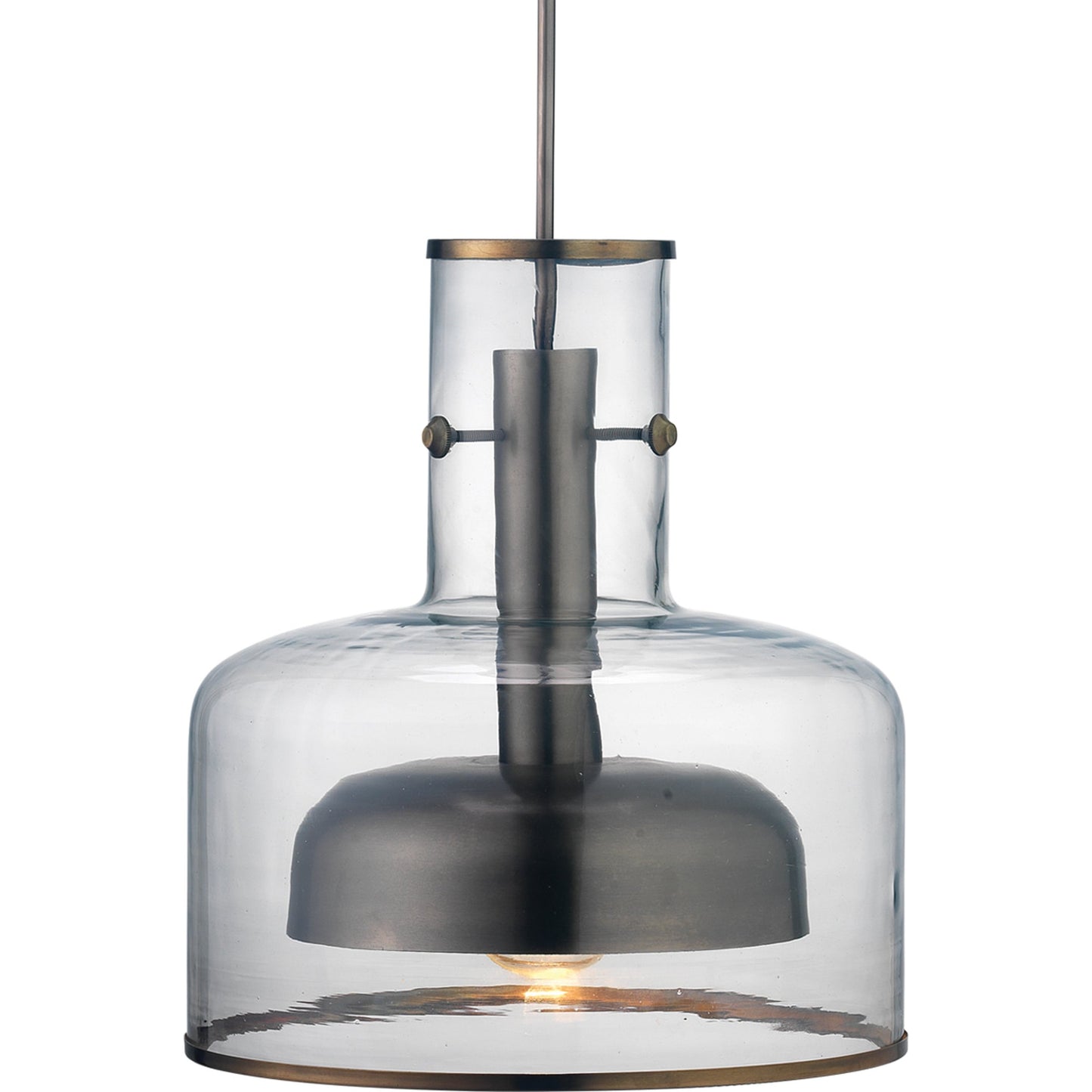 003 S-291874 | Additional Silo | Clyde Pendant by Jamie Young in clear with gun metal. Made from glass in a modern style.