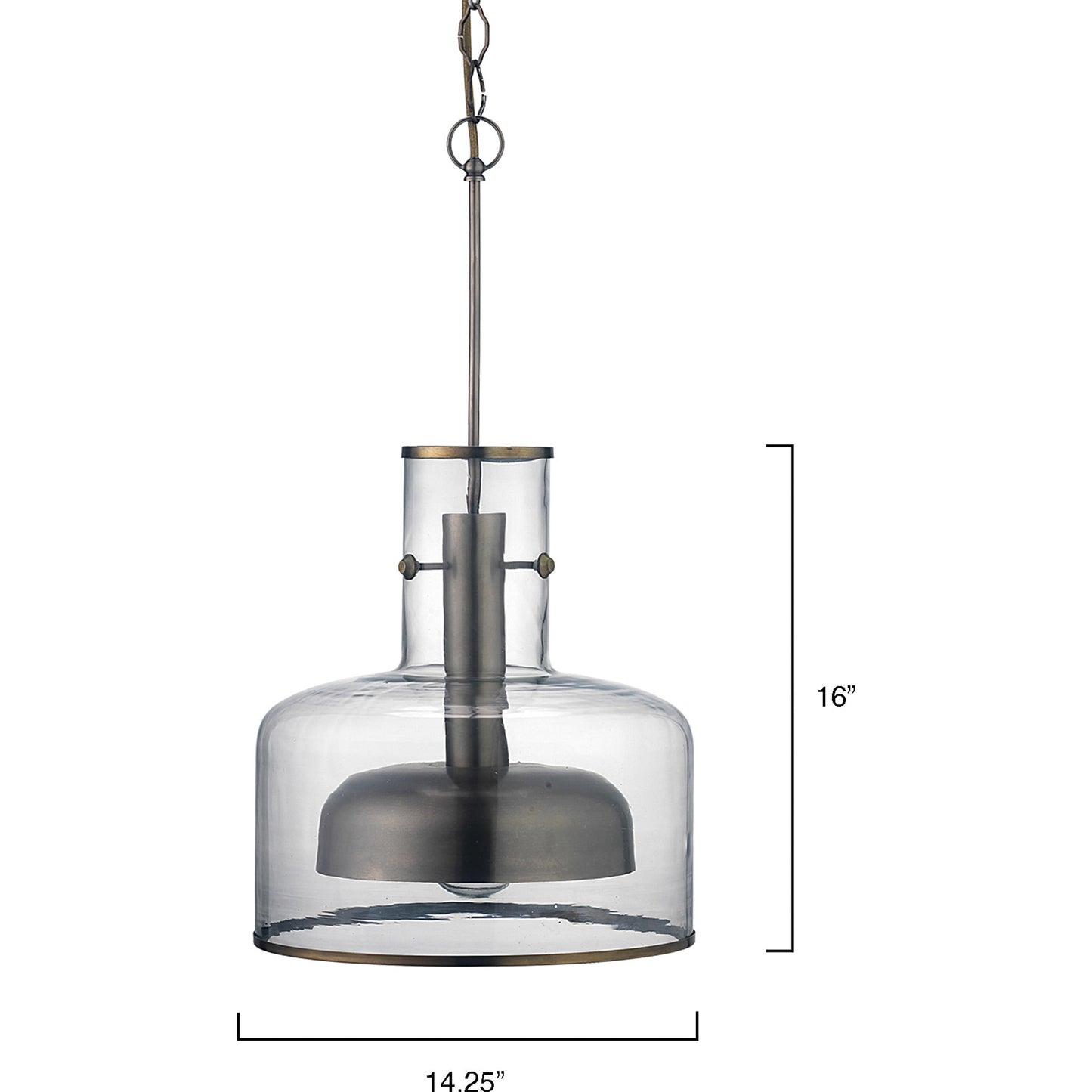 008 S-291874 | Additional Silo | Clyde Pendant by Jamie Young in clear with gun metal. Made from glass in a modern style.
