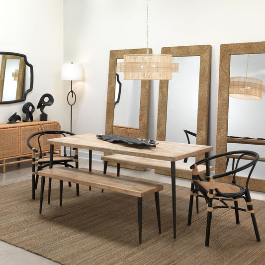 Concentric Pendant by Jamie Young in natural. Made from rattan in a cottage & farmhouse style.