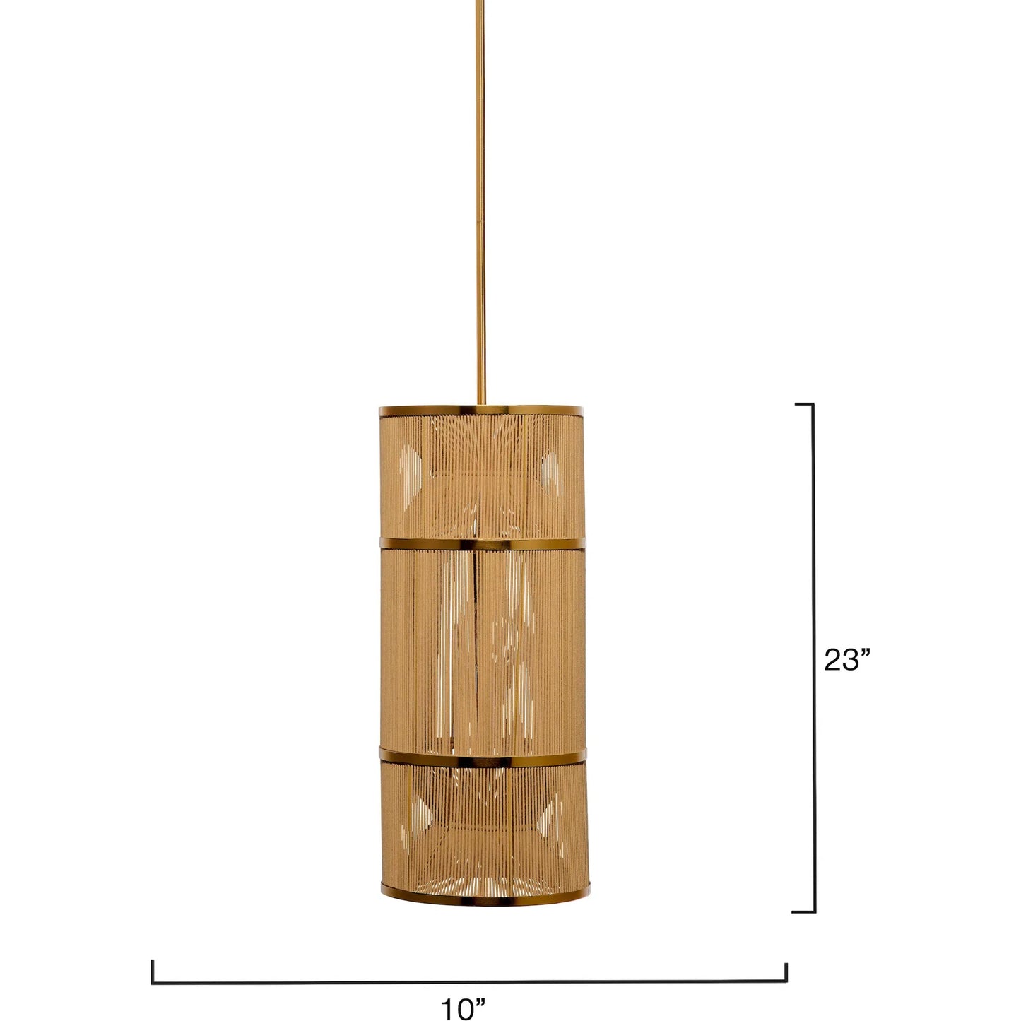 001 SI-2320360 | Additional Silo | Congruent Pendant by Jamie Young in natural and natural cotton rope, antique brass. Made from cotton, metal in a rustic style.
