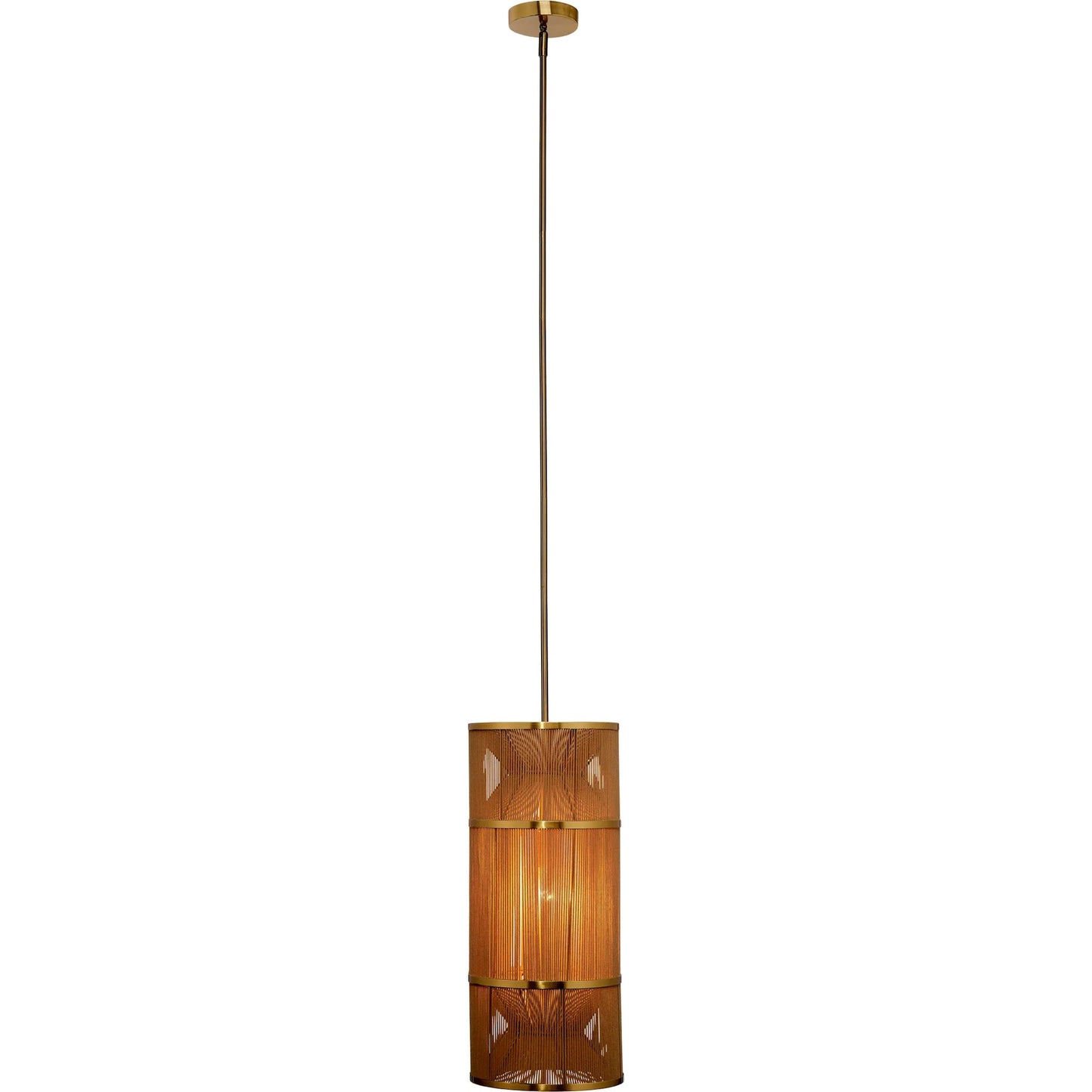 003 SI-2320360 | Additional Silo | Congruent Pendant by Jamie Young in natural and natural cotton rope, antique brass. Made from cotton, metal in a rustic style.