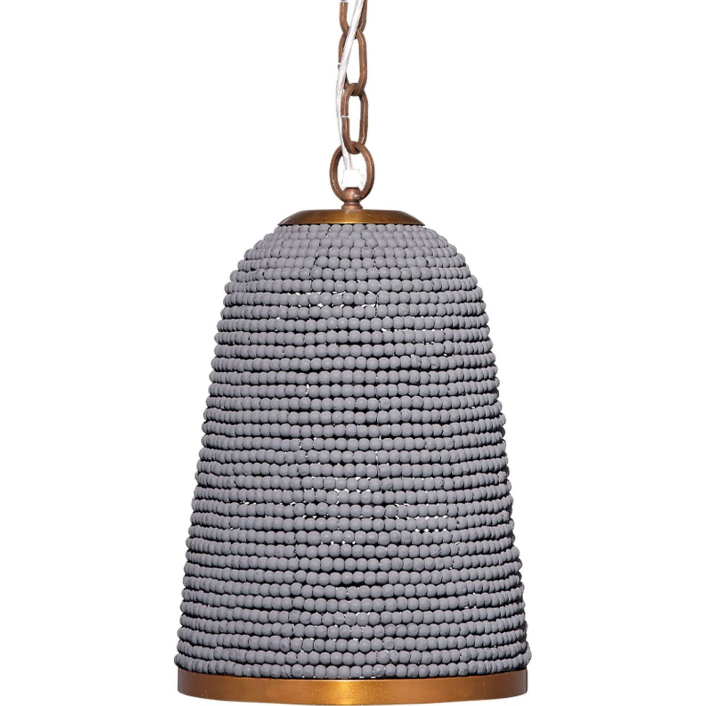 001 SI-2249041 | Primary Silo | Creekside Pendant by Jamie Young in slate blue and slate blue wood beads, antique brass. Made from mixed wood, metal: iron in a modern style.