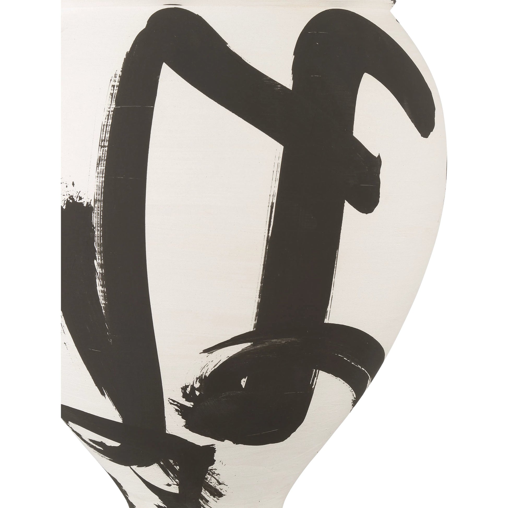 Kenzo Vase by Currey and Company in off-white, black. Made from porcelain in a modern style.