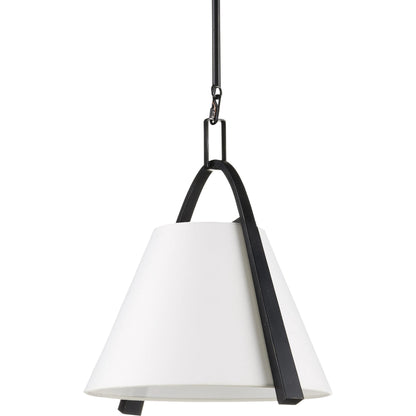 Frey Pendant by Currey and Company in satin black, brushed brown. Made from metal in a transitional style.