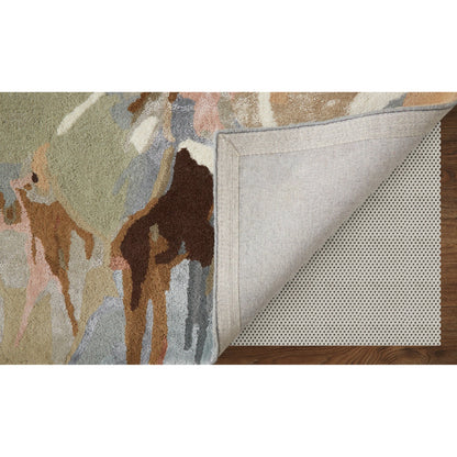 Dafney Transitional & Botanical Rug - 8868F by Feizy in tan, gray, green. Made from viscose, wool in a unique style.
