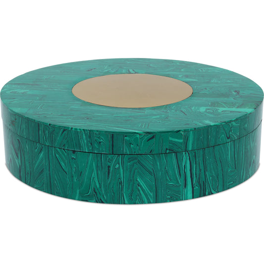 Transformation Box by Currey and Company in marbled green, brushed brass. Made from composite, brass, engineered wood in a eclectic & global style.