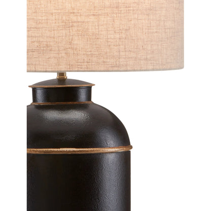 London Table Lamp by Currey and Company in black, gold. Made from wrought iron in a cottage & farmhouse style.
