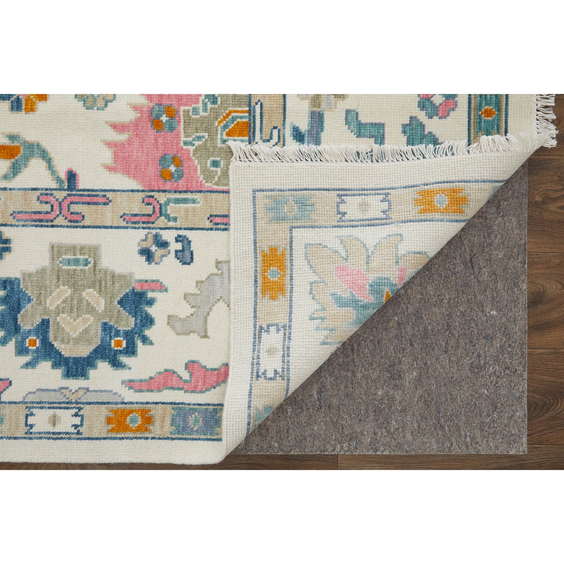 Karina Transitional & Botanical Rug - 90969G8F by Feizy in ivory, blue, pink. Made from wool in a unique style.