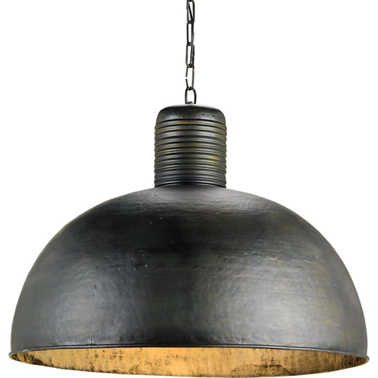 Saga Pendant by Currey and Company in dark blackened steel. Made from wrought iron in a modern style.