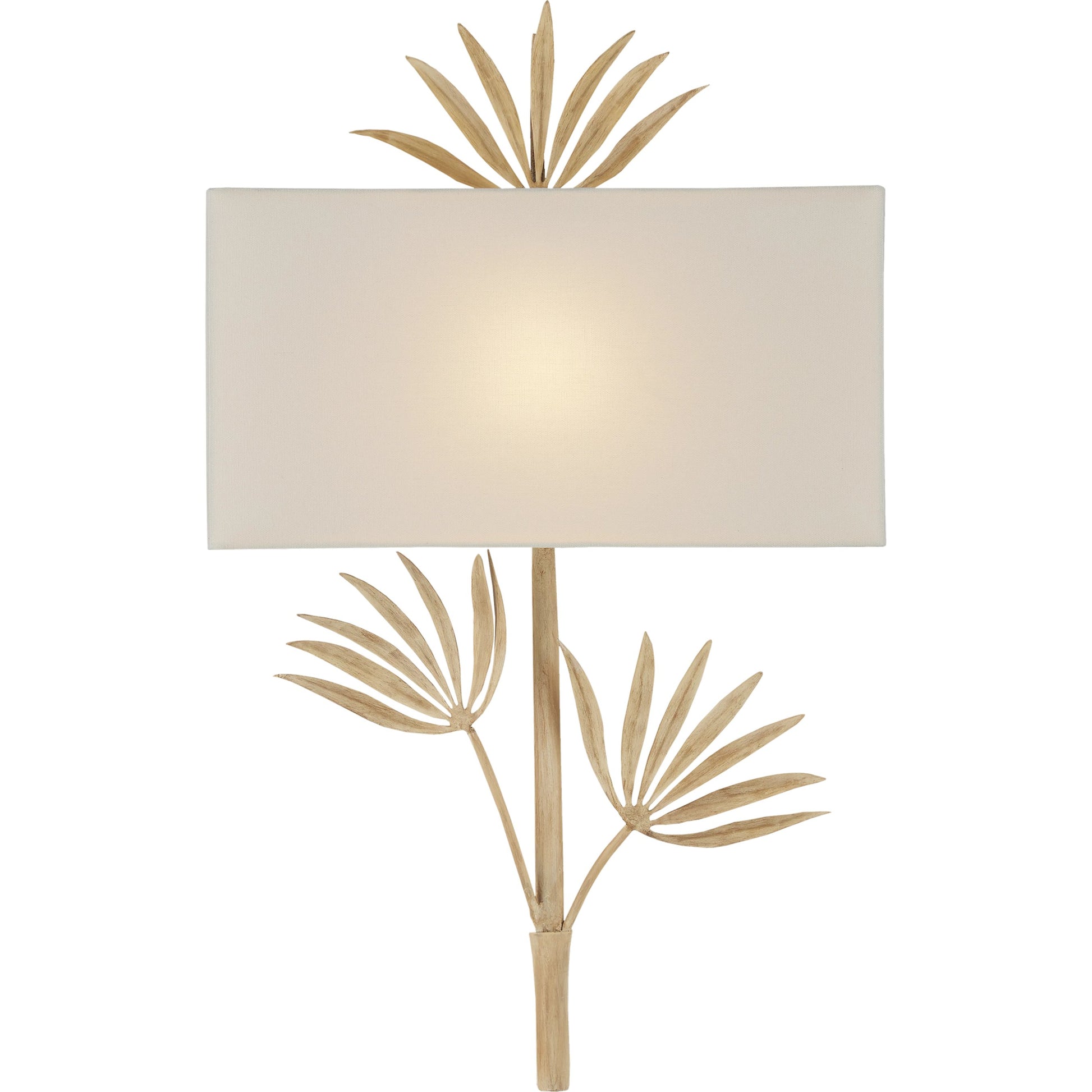 Calliope Wall Sconce by Currey and Company in coco cream. Made from wrought iron, fabric in a modern style.