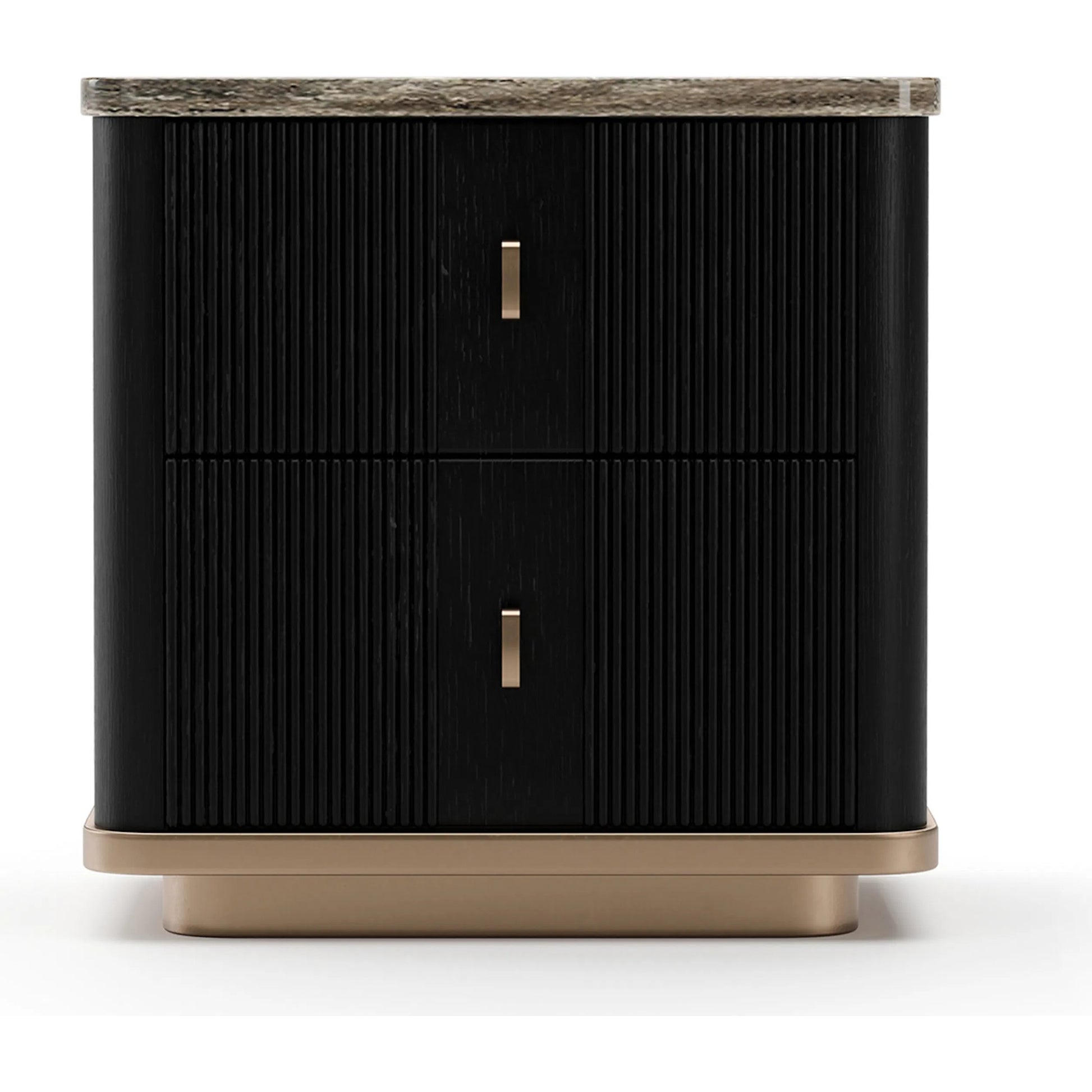 Rhythm Small Nightstand by Caracole. Made from stone in a modern style.