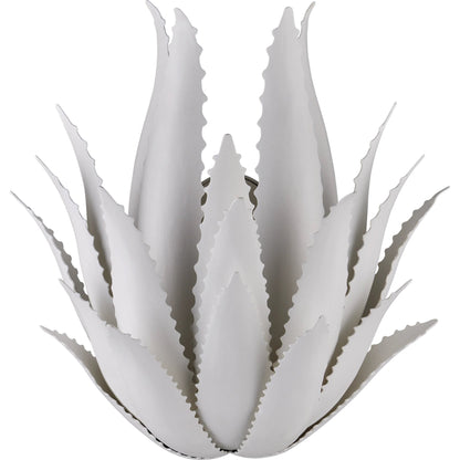 Agave Wall Sconce by Currey and Company in gesso white. Made from wrought iron in a modern style.