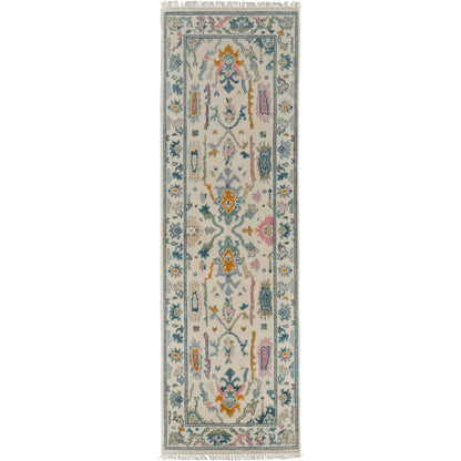 Karina Transitional & Botanical Rug - 90969G8F by Feizy in ivory, blue, pink. Made from wool in a unique style.