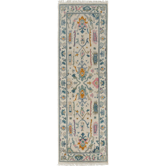 Karina Transitional & Botanical Rug - 90969G8F by Feizy in ivory, blue, pink. Made from wool in a unique style.