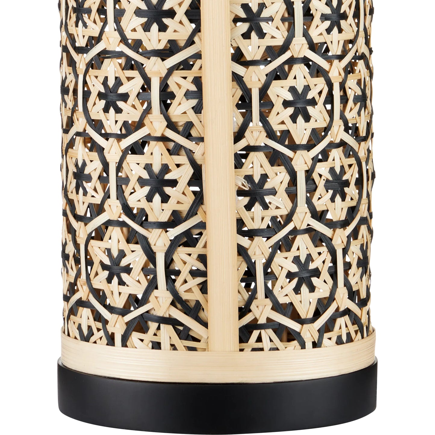 004 SI-2387111 | Closeup | Nebulon Table Lamp by Currey and Company in natural, black. Made from bamboo, metal in a eclectic & global style.