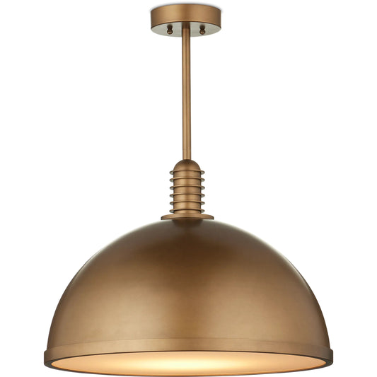 Cupola Pendant by Currey and Company in antique brass, white. Made from metal, acrylic in a rustic style.