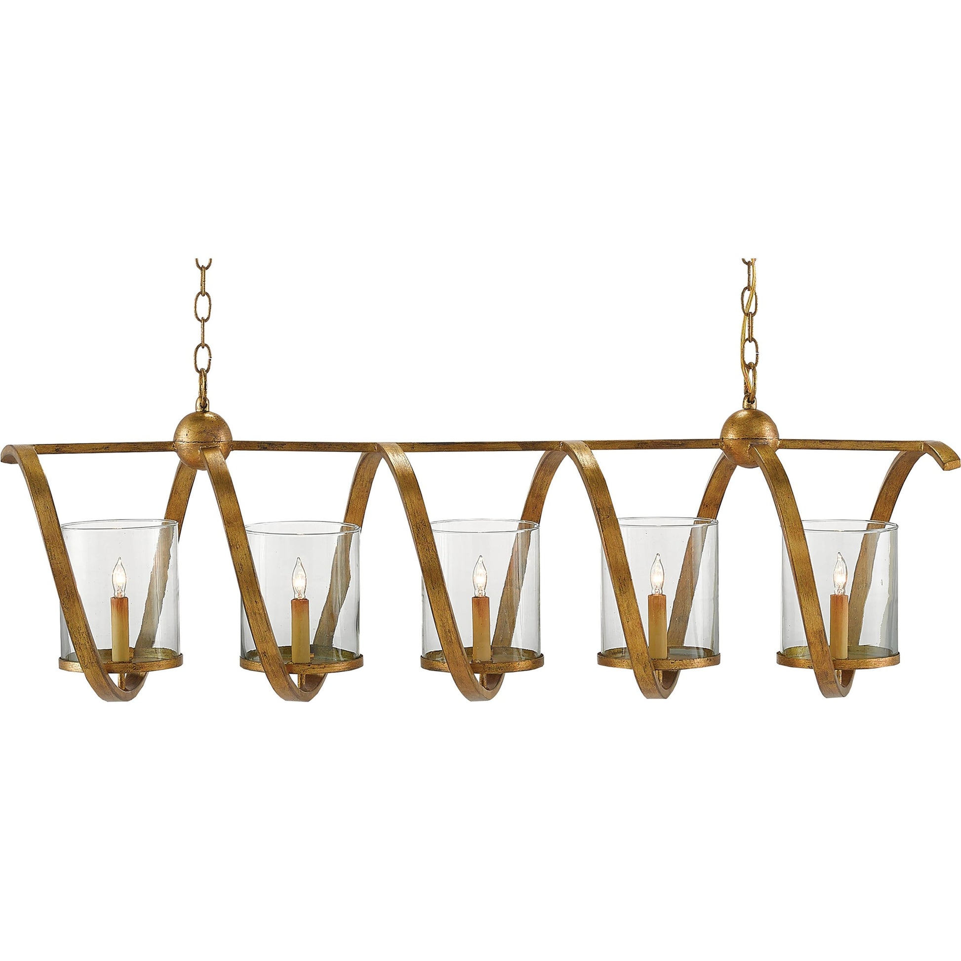 Maximus Chandelier by Currey and Company. Made from wrought iron, glass in a modern style.