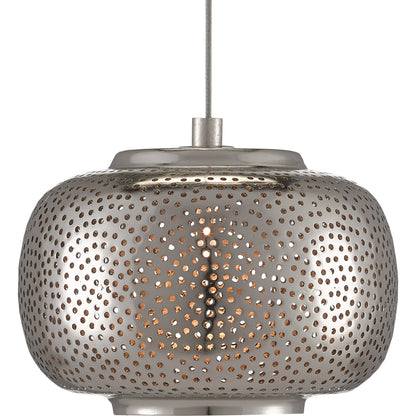 Pepper Pendant by Currey and Company in painted silver, nickel. Made from metal in a modern style.