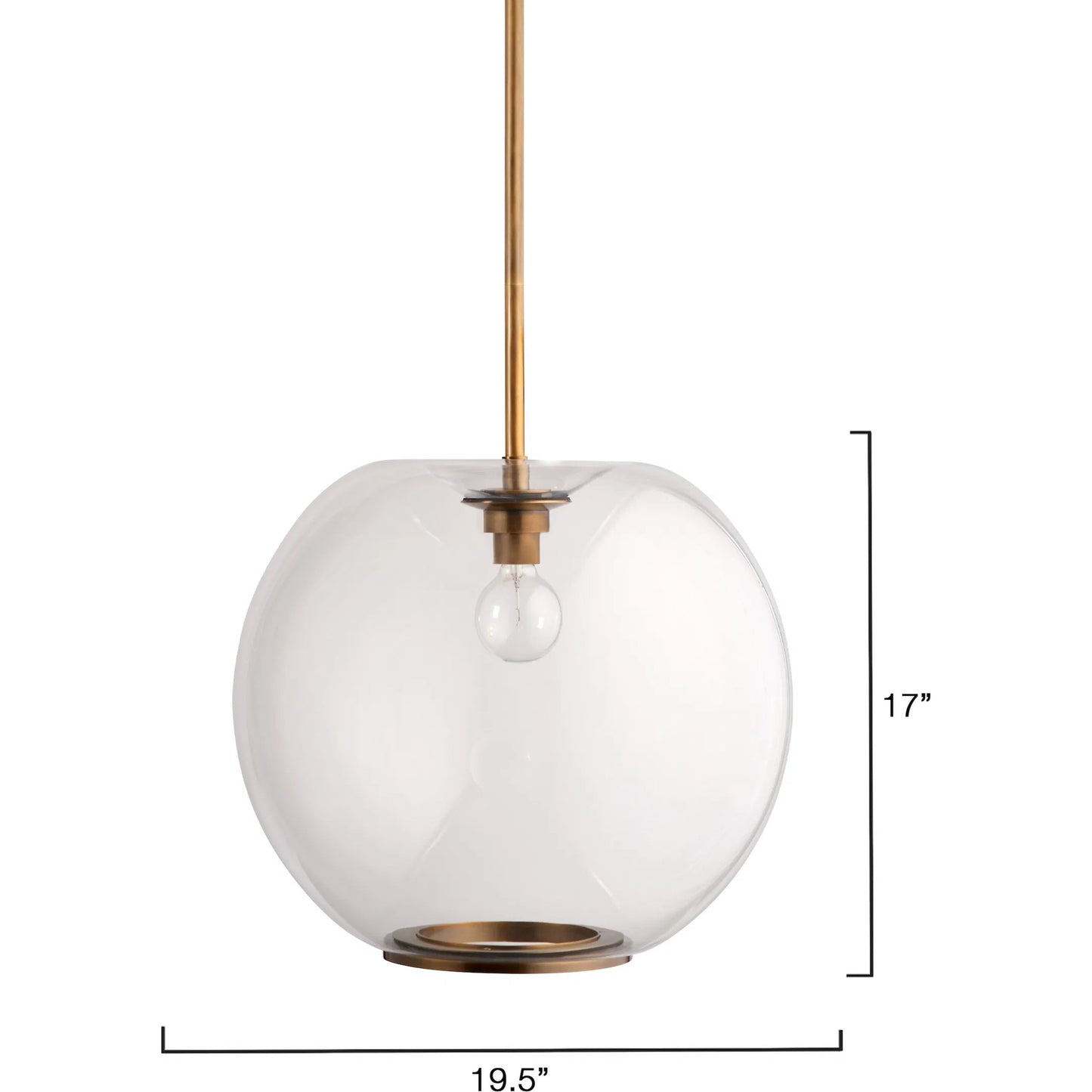 001 SI-2320374 | Additional Silo | Helium Pendant by Jamie Young in clear and clear glass, brass. Made from glass, metal: steel in a modern style.