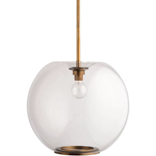 Helium Pendant by The Livingston Collection in clear and clear glass, brass. Made from glass, metal: steel in a unique style.