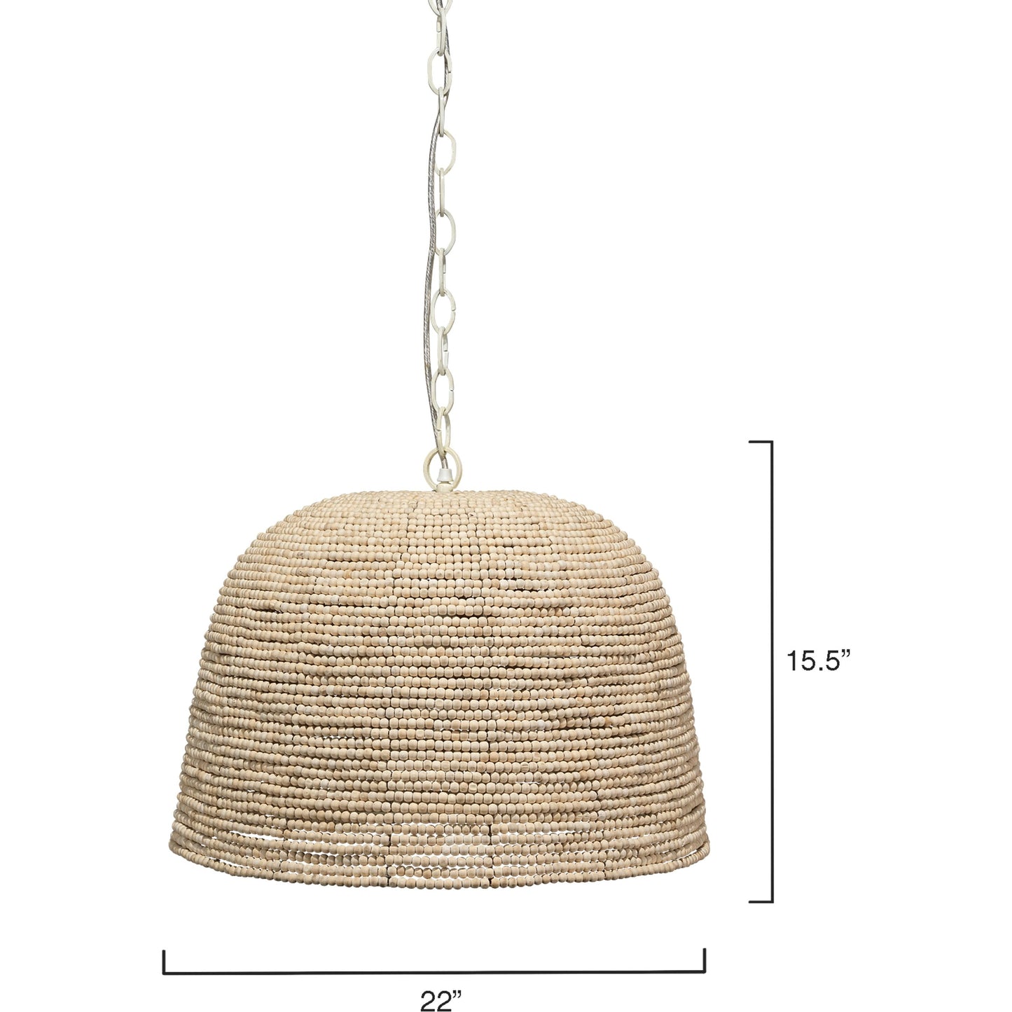 002 SR-867145 | Additional Silo | High Tide Pendant by Jamie Young in off white beads. Made from iron, mango wood in a coastal style.