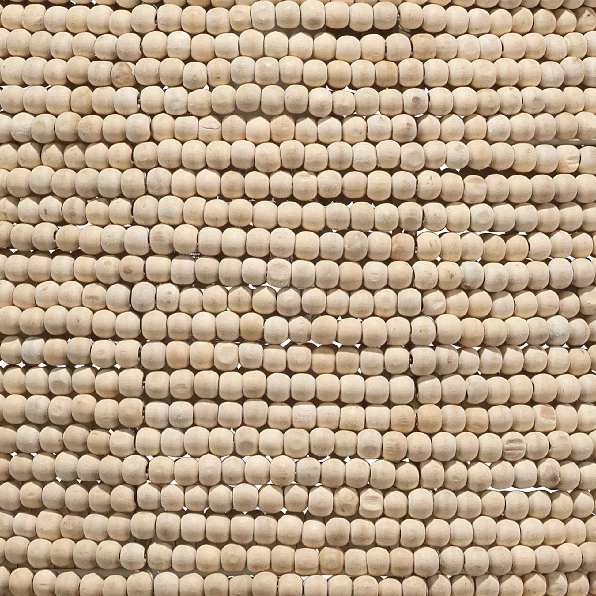 High Tide Pendant by Jamie Young in off white beads. Made from iron, mango wood in a coastal style.