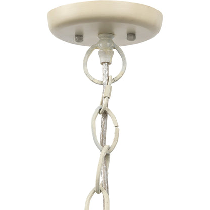 High Tide Pendant by Jamie Young in off white beads. Made from iron, mango wood in a coastal style.