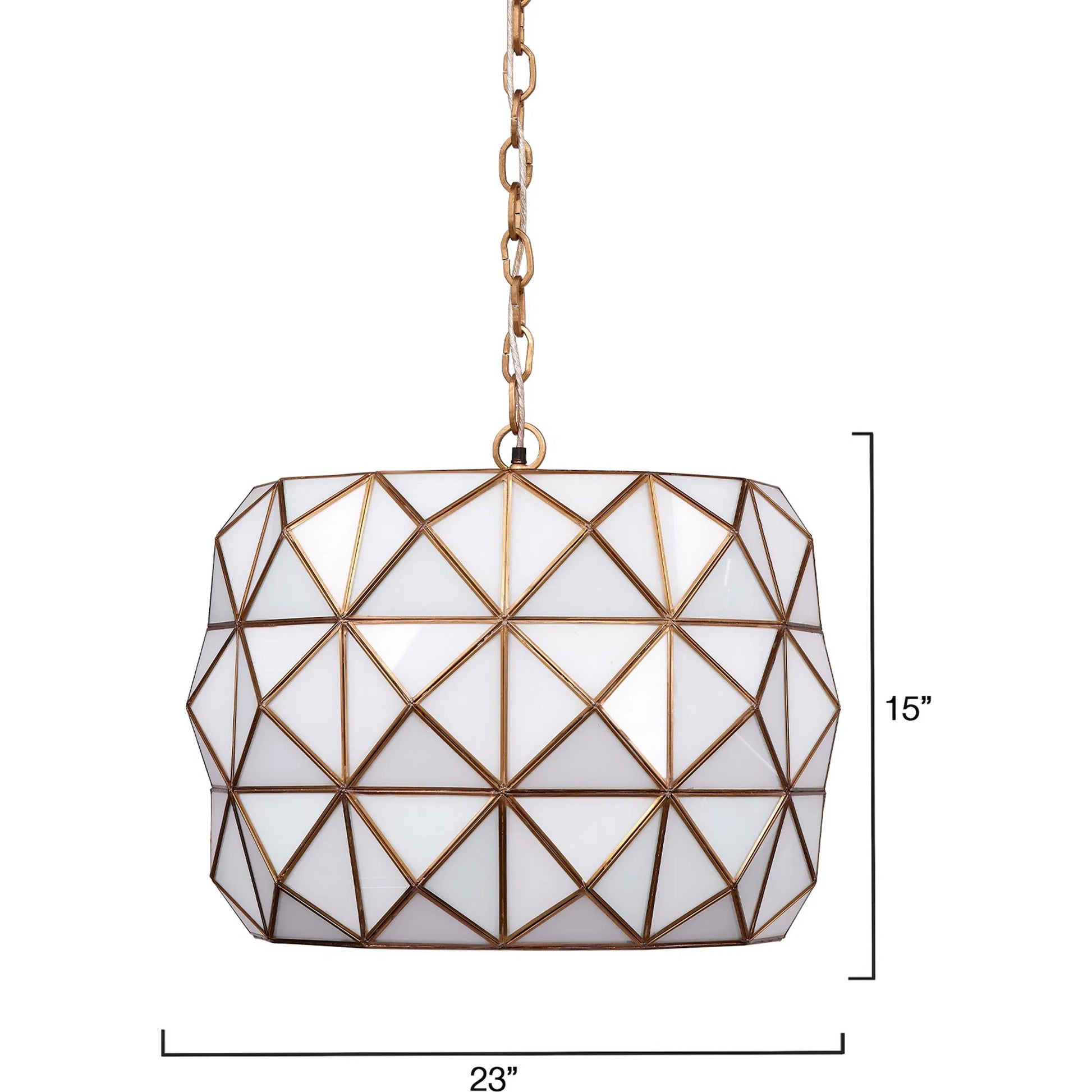 Hollywood Pendant by Jamie Young in white and white glass, antique brass metal. Made from glass, metal: brass, iron in a modern style.