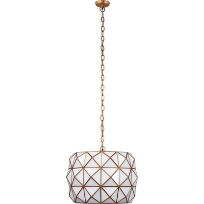 Hollywood Pendant by Jamie Young in white and white glass, antique brass metal. Made from glass, metal: brass, iron in a modern style.