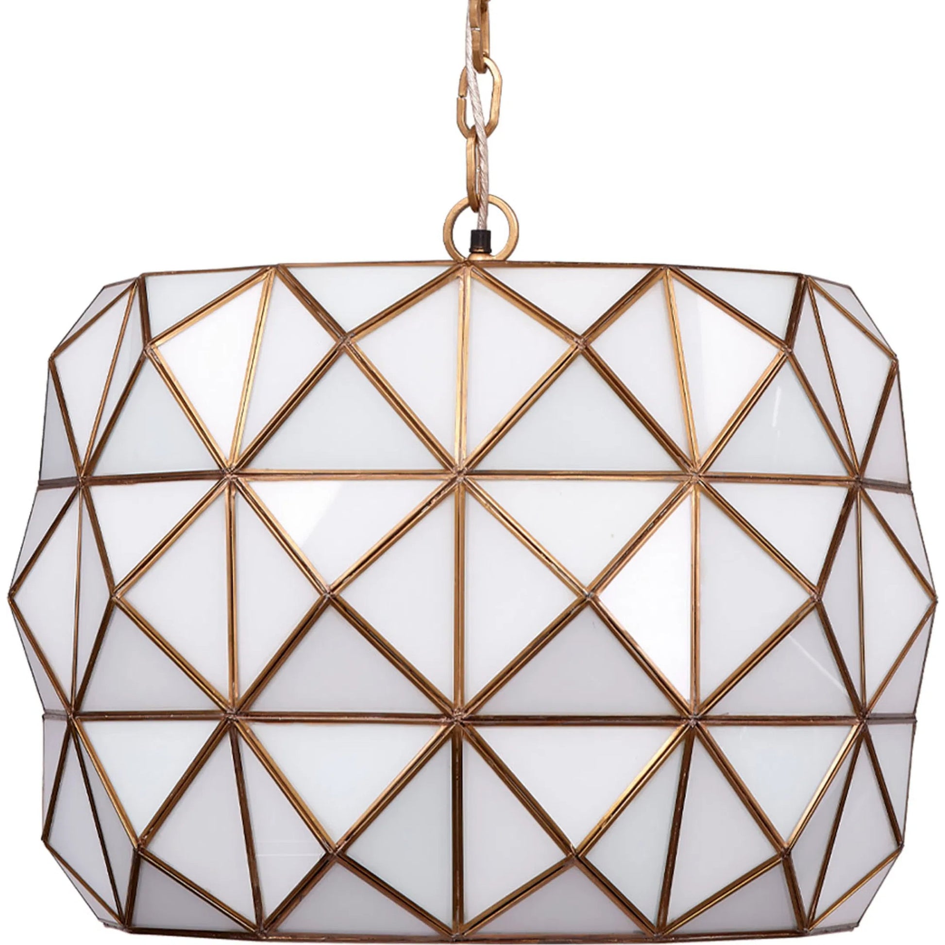 Hollywood Pendant by Jamie Young in white and white glass, antique brass metal. Made from glass, metal: brass, iron in a modern style.
