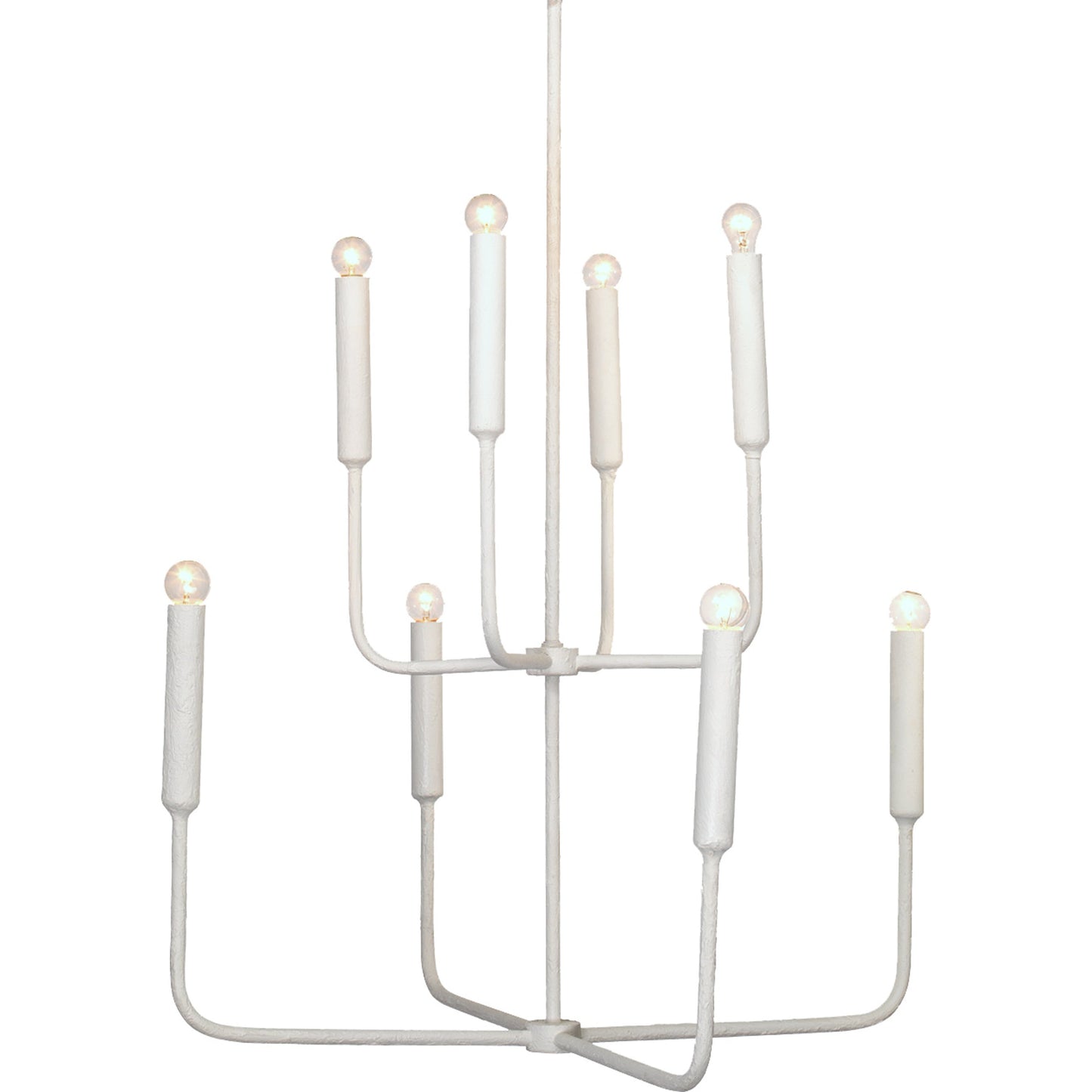 002 SR-708000 | Additional Silo | Mercer Chandelier by Jamie Young in white gesso. Made from steel in a modern style.