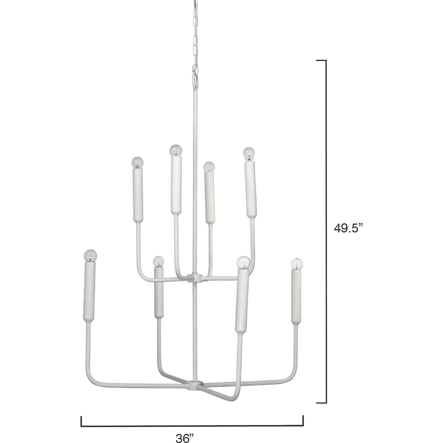 003 SR-708000 | Additional Silo | Mercer Chandelier by Jamie Young in white gesso. Made from steel in a modern style.