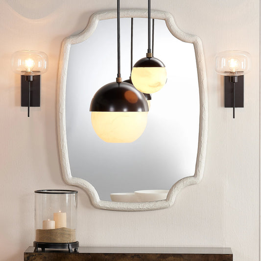 Metro Pendant by Jamie Young in oil rubbed bronze, antique brass. Made from faux alabaster, steel in a modern style.