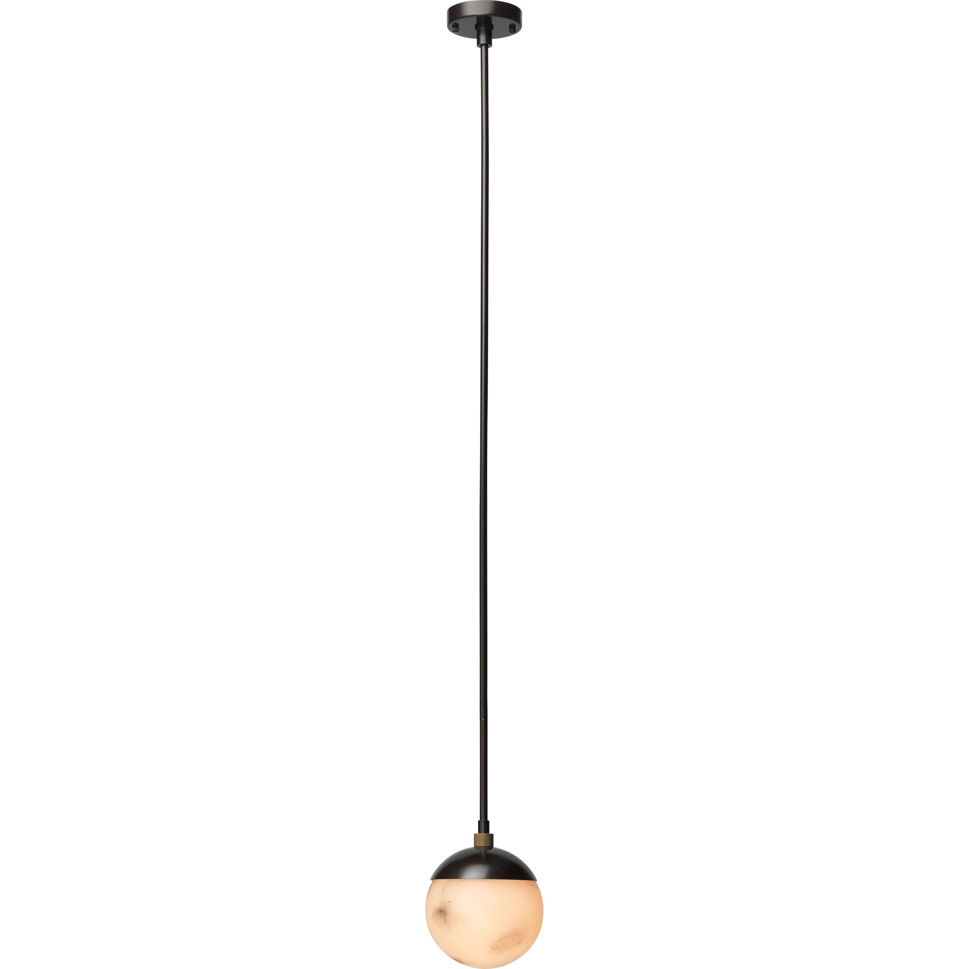 Metro Pendant by Jamie Young in oil rubbed bronze, antique brass. Made from faux alabaster, steel in a modern style.