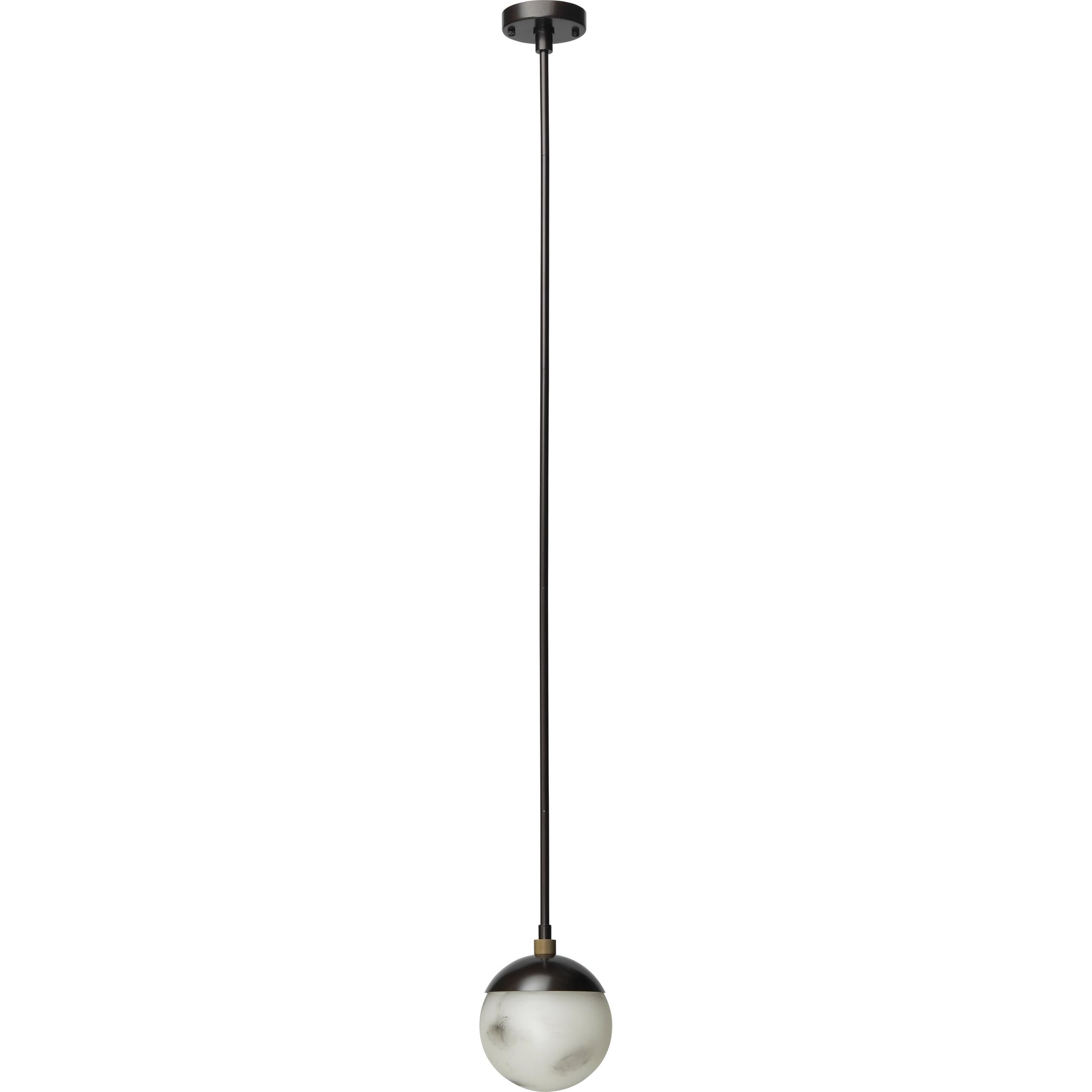 Metro Pendant by Jamie Young in oil rubbed bronze, antique brass. Made from faux alabaster, steel in a modern style.