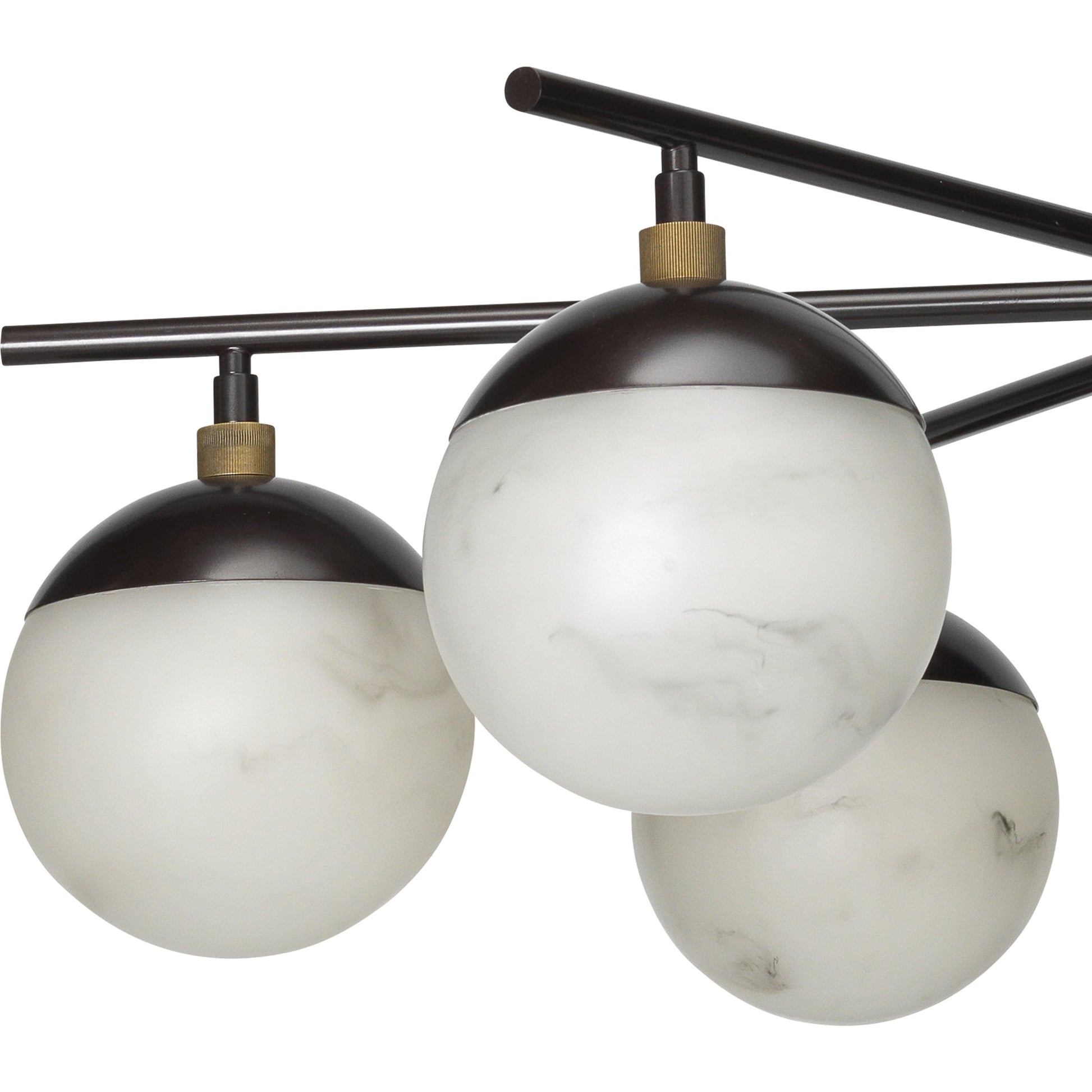 Metro Chandelier by Jamie Young in oil rubbed bronze, antique brass. Made from faux alabaster, steel in a modern style.