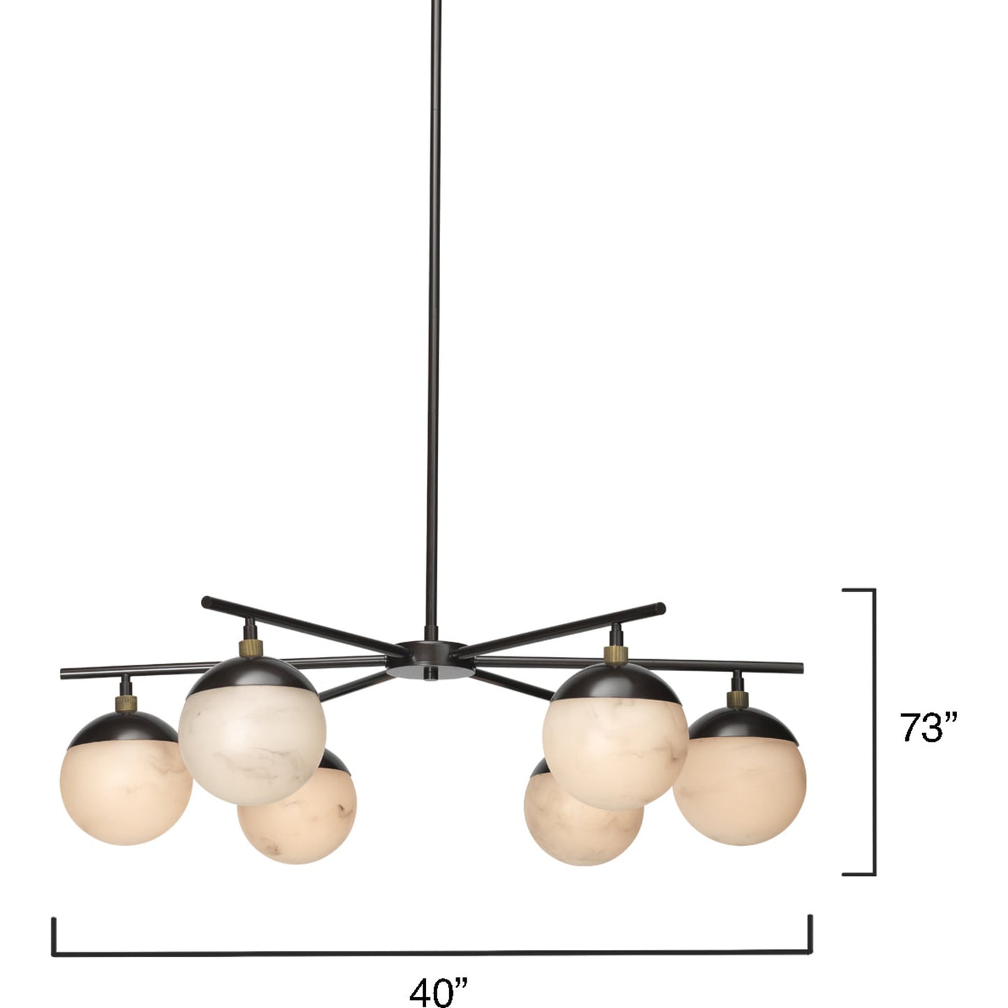 002 SI-1831450 | Additional Silo | Metro Chandelier by Jamie Young in oil rubbed bronze, antique brass. Made from faux alabaster, steel in a modern style.