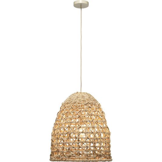 Netted Pendant by Jamie Young in natural. Made from corn straw rope in a cottage & farmhouse style.